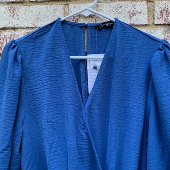 NWT - PRETTYGARDEN Women's Jumpsuit Dressy Romper Long Sleeve V Neck M - Picture 4 of 16